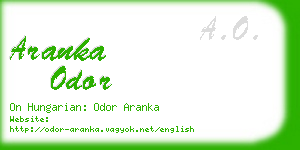 aranka odor business card